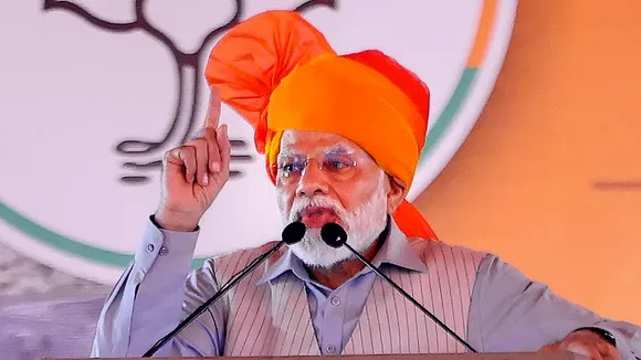 Prime Minister Narendra Modi addresses at the laying foundation stone of development projects, in Bikaner, Saturday, July 8
