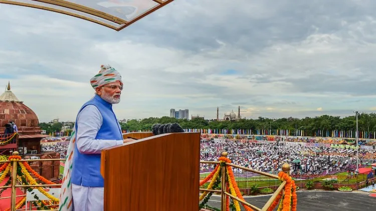 PM Modi addressing the nation from Red Fort