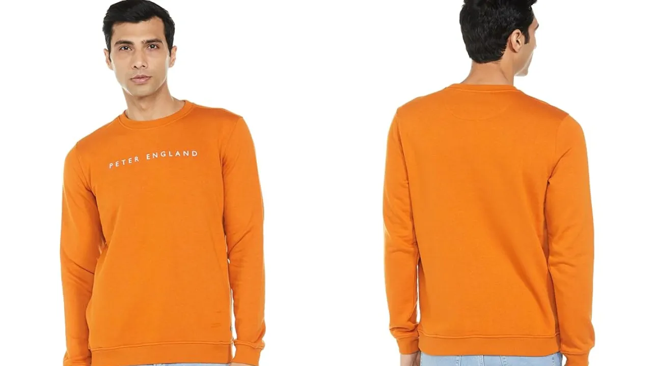 Peter England Men's Cotton Blend Crew Neck Sweatshirt