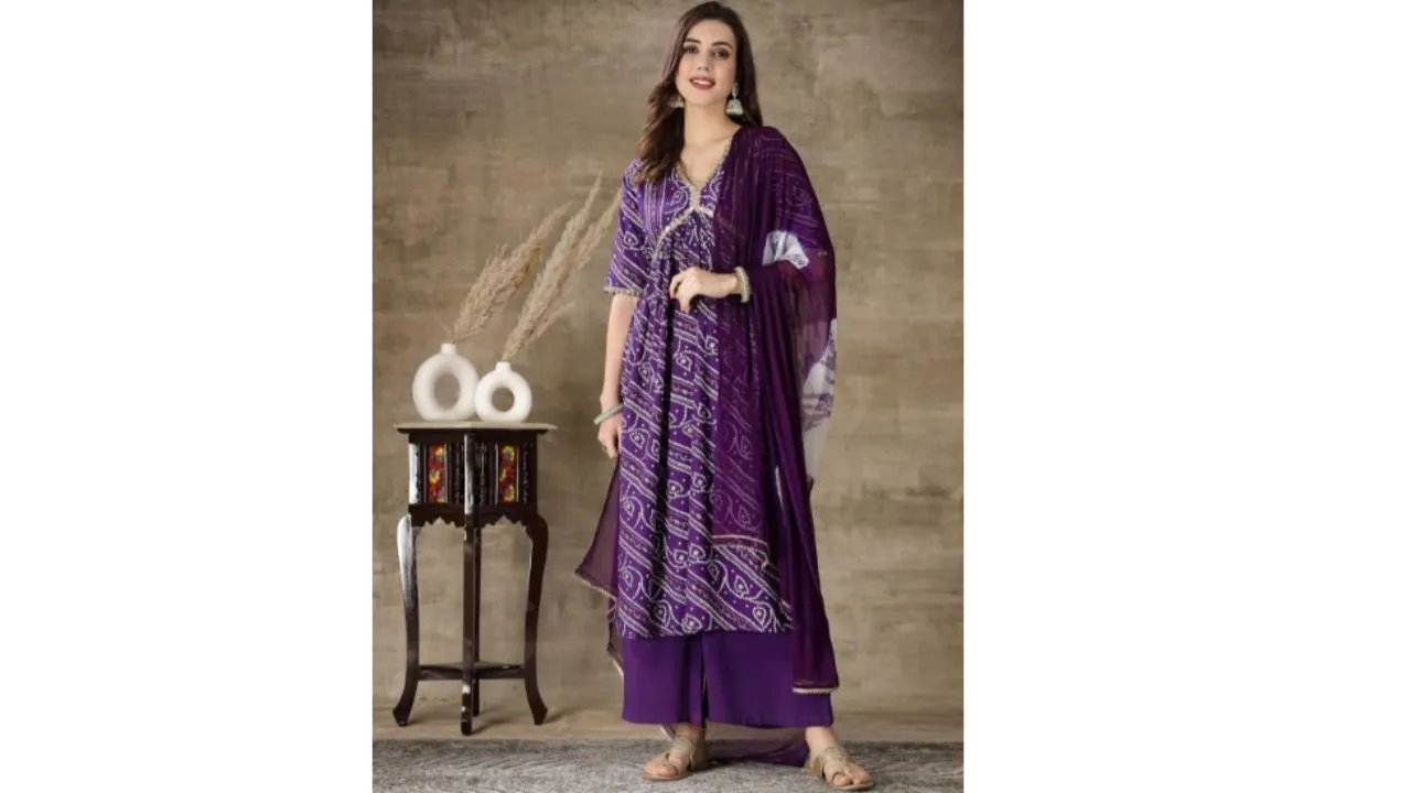 Bandhani Printed Kurta with Palazzo 