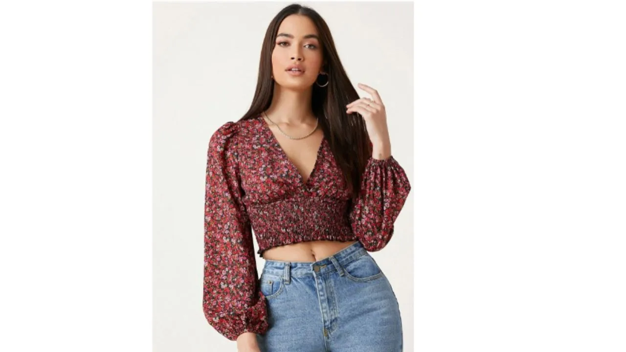 Stylecast X Slyck Smocked Fitted Crop Top
