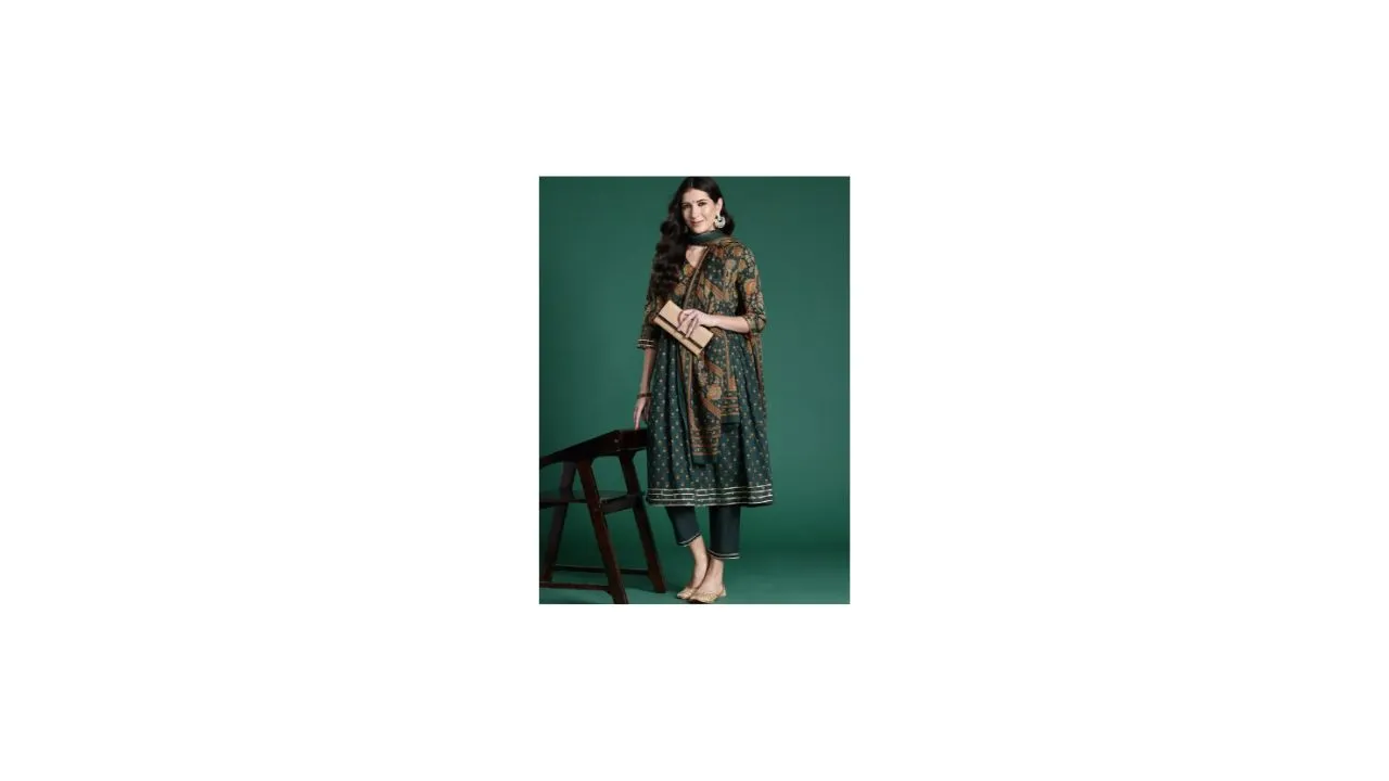 Indo Era Women Ethnic Kurta with Trousers & With Dupatta
