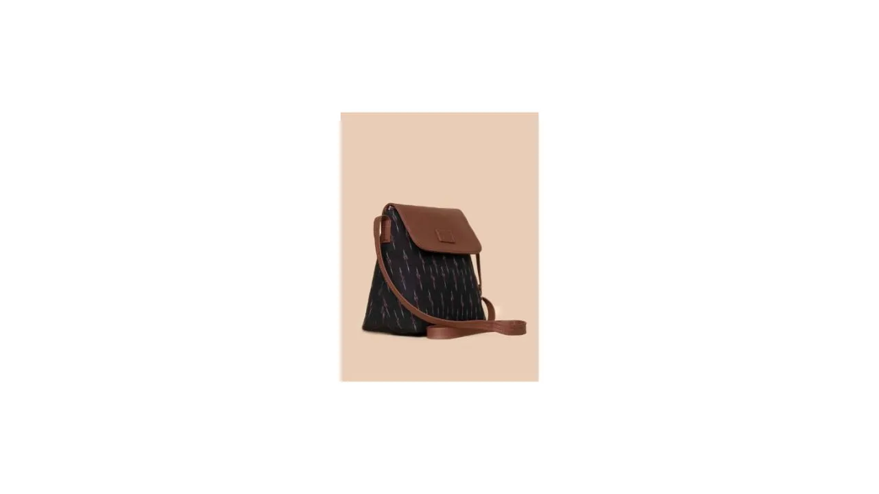 ZOUK Ikat Printed Structured Sling Bag