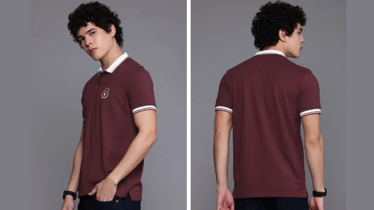 Allen Solly Solid Polo Collar T-shirt with Contrast Collar