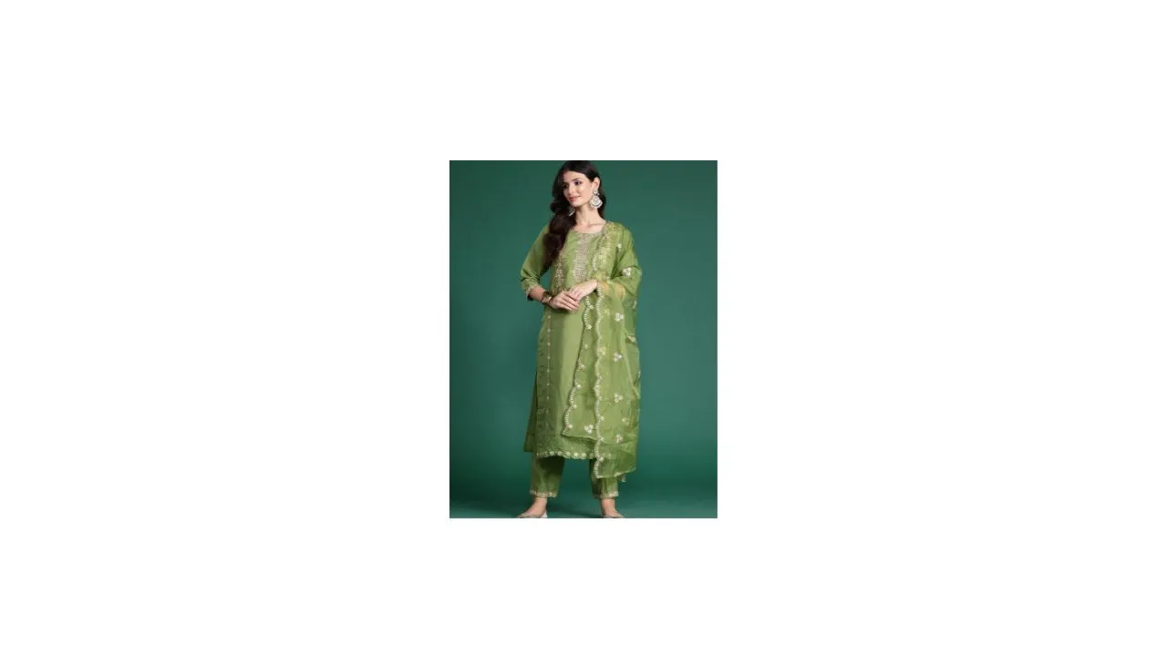 Indo Era Embroidered Gotta Patti Kurta Set