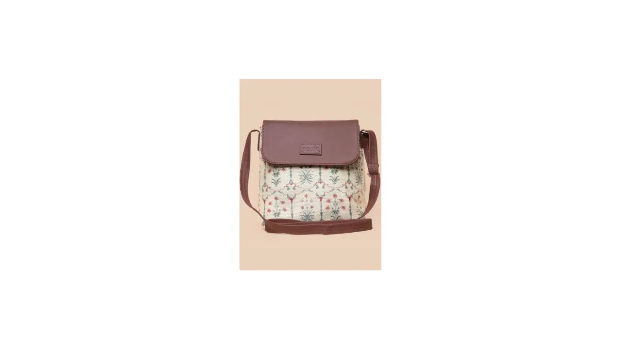 ZOUK Floral Printed Structured Sling Bag