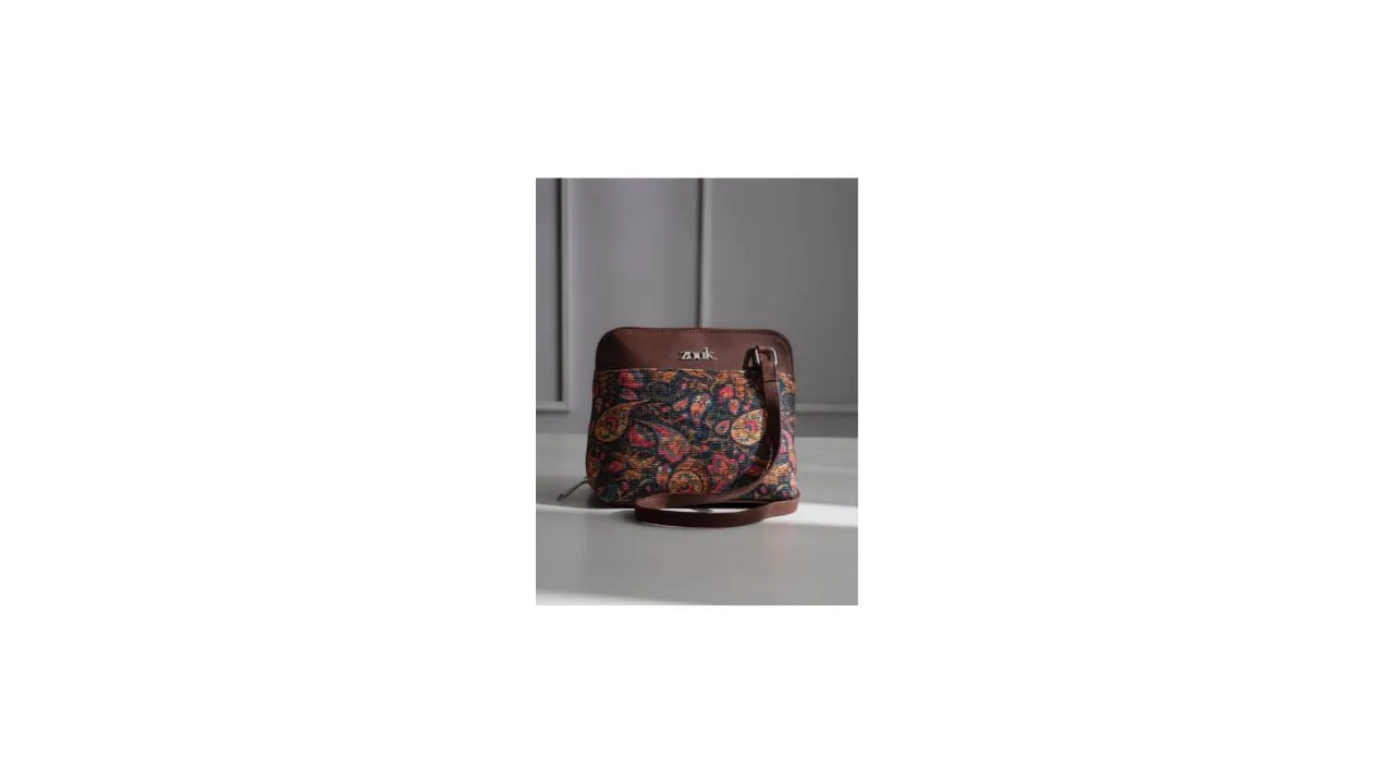 ZOUK Paisley Printed Structured Sling Bag
