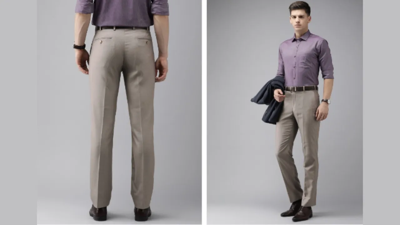 Park Avenue Men Textured Smart Trousers