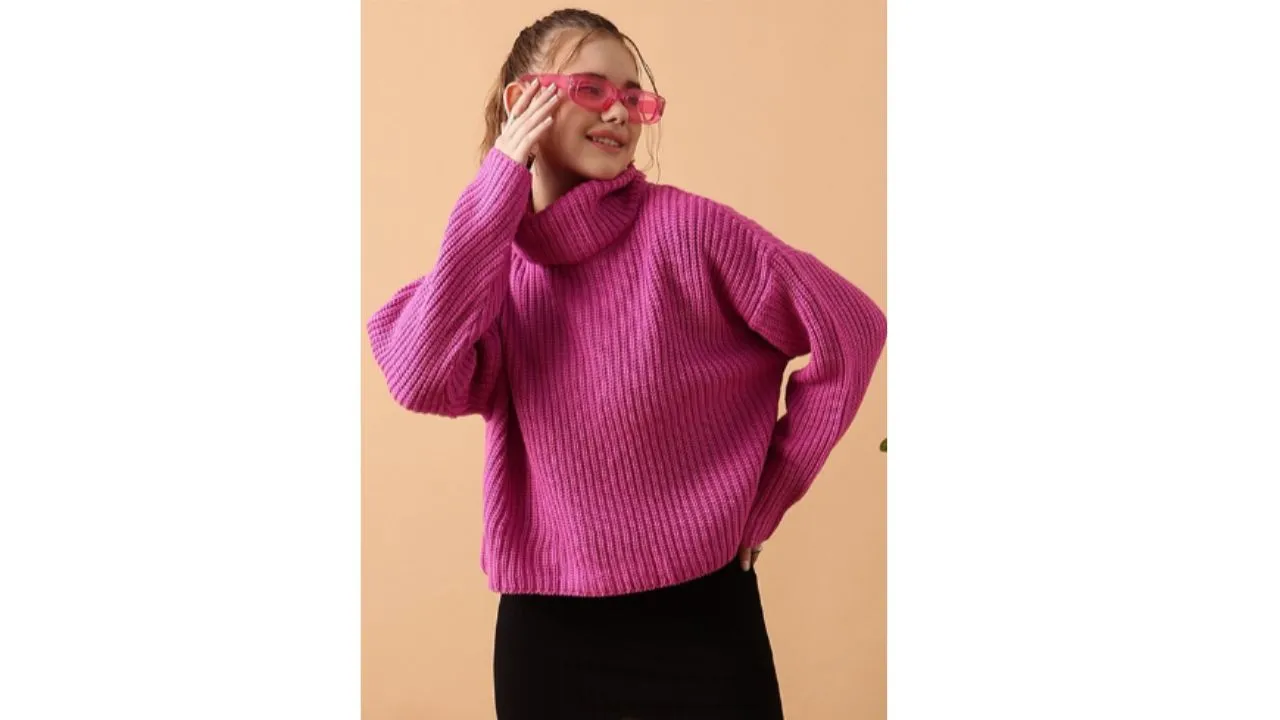 STREET 9 Turtle Neck Acrylic Pullover