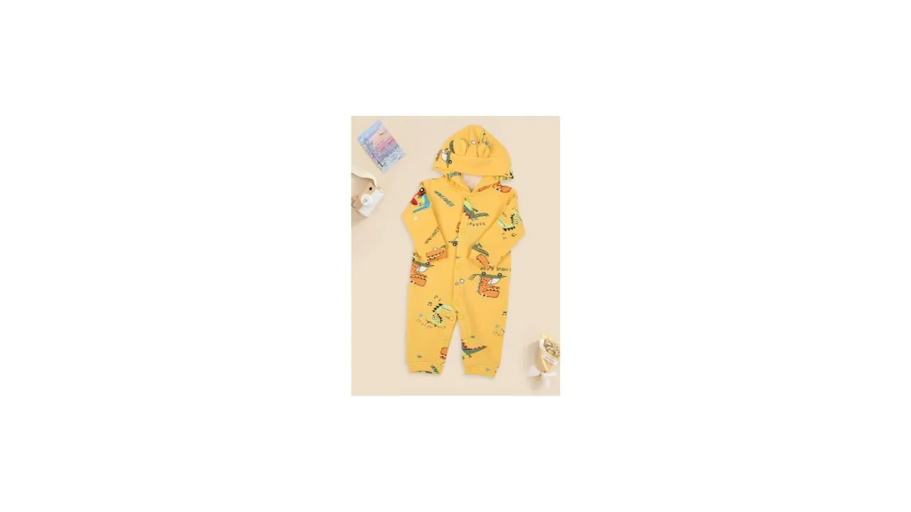 MeeMee Infants Printed Cotton Hooded Romper