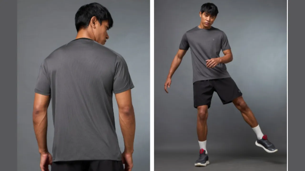 CULT Men Solid Round Neck Cross Train Active Moisture Wicking T-shirt