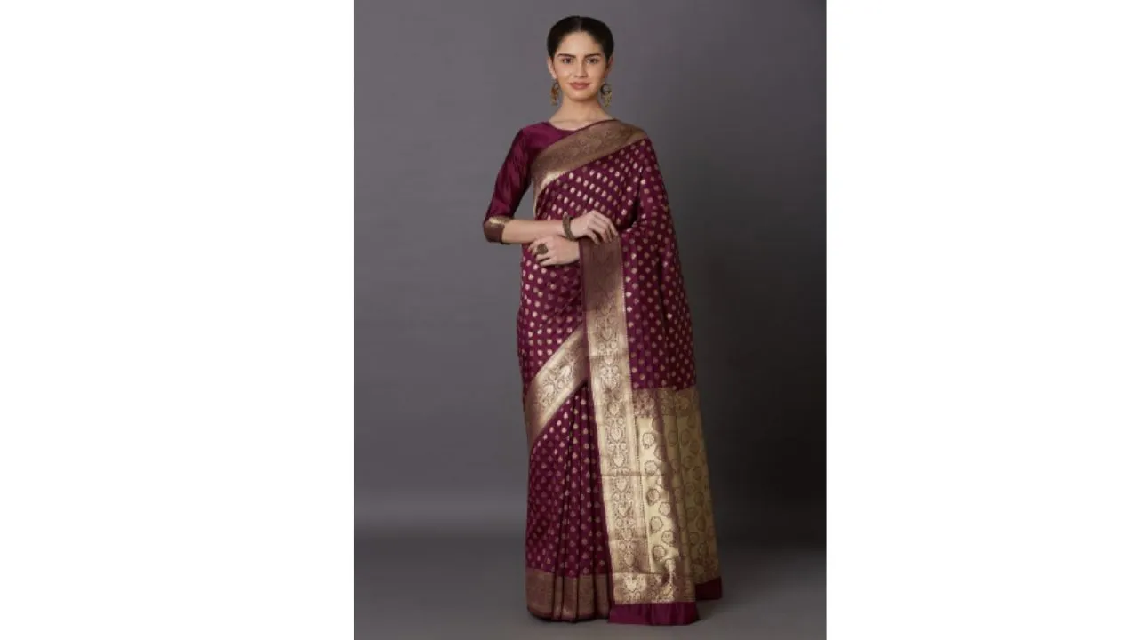 Mitera Magenta Kanjeevaram Saree