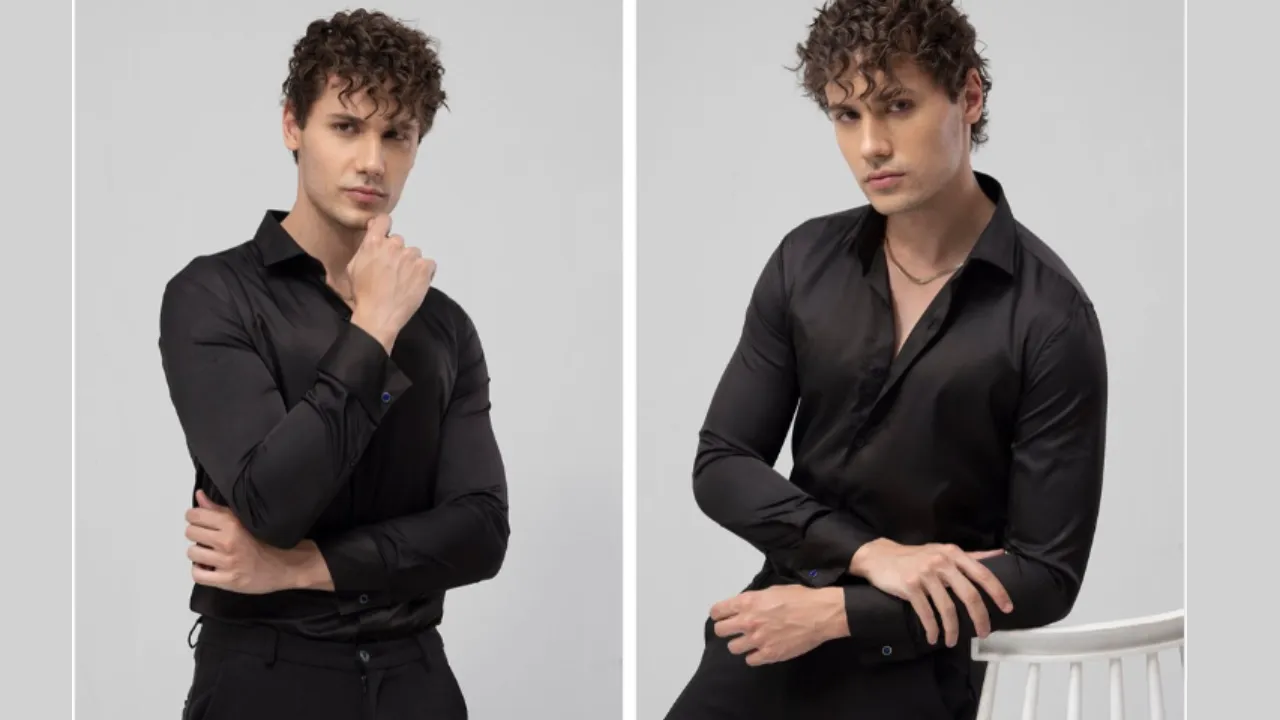 Snitch Black Classic Slim Fit Cotton Casual Shirt