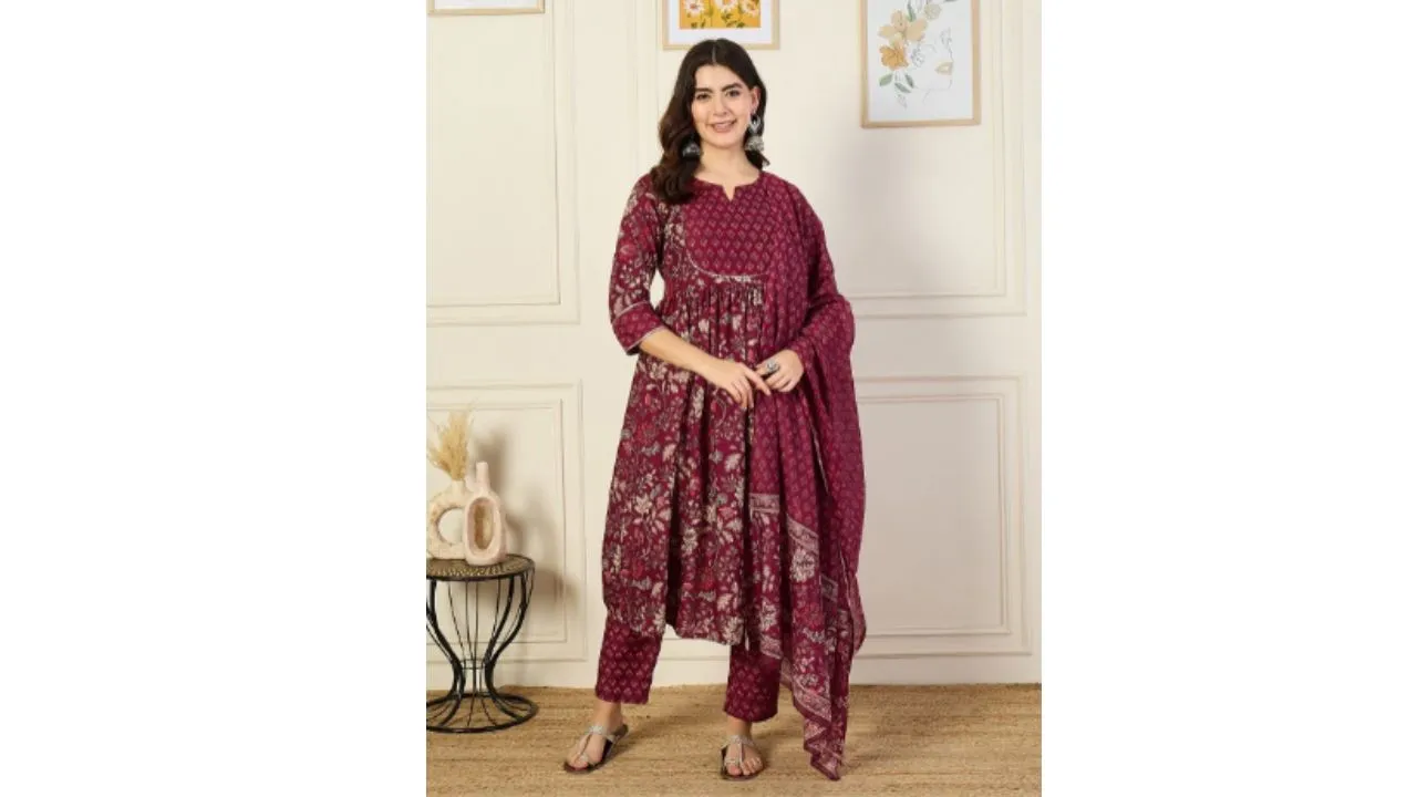 KLOSIA Regular Kurta with Trousers 