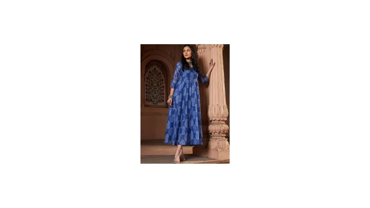 Shae by SASSAFRAS Chanderi Silk Anarkali Kurta
