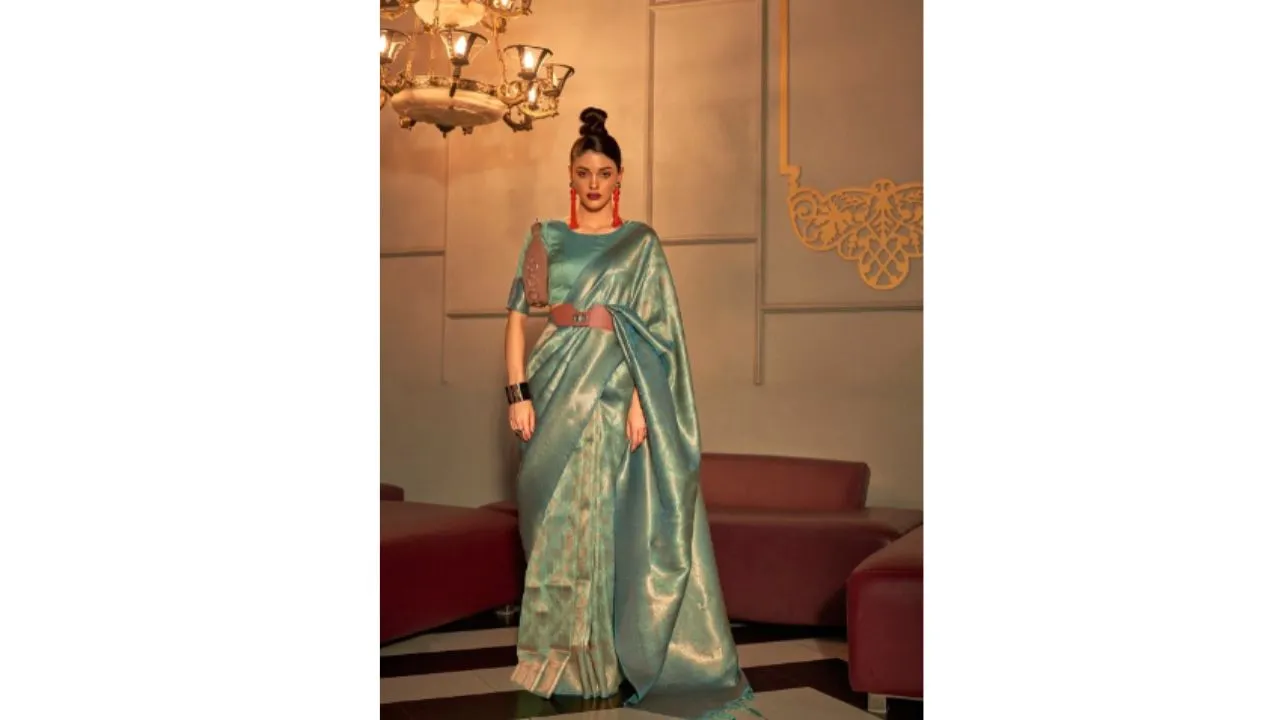 Mitera Floral Woven Design Zari Pure Silk Saree