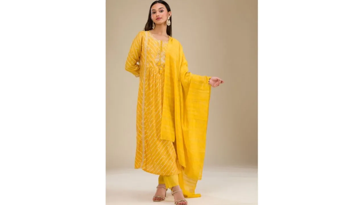  Koskii Lehariya Printed Kurta with Trousers  
