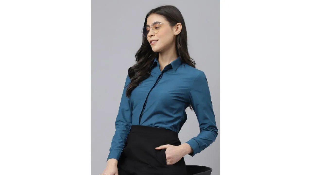 English Navy Women Formal Shirt