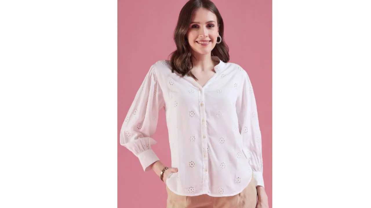 DressBerry White Classic Cotton Casual Shirt