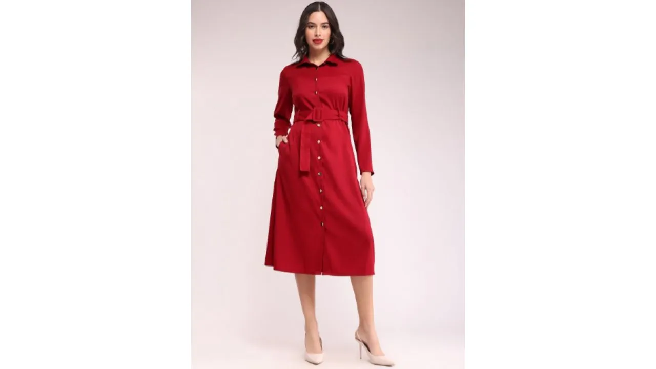 FableStreet Long Sleeves Midi Dress 