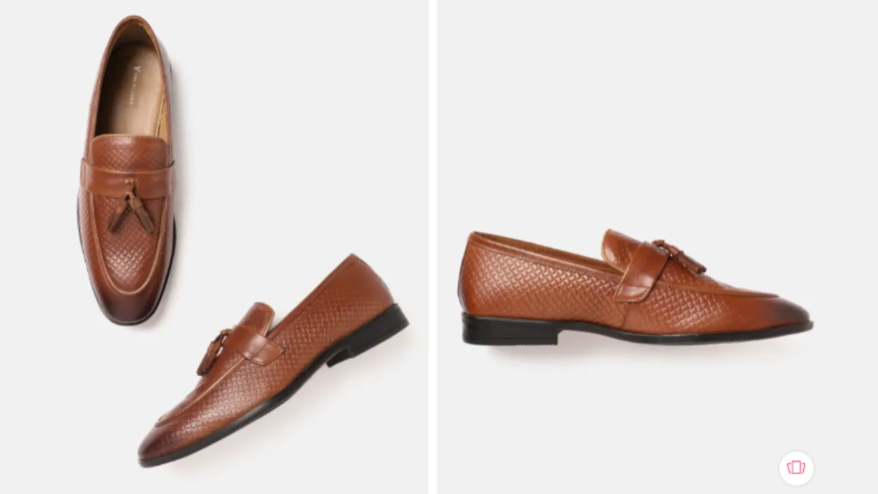 Van Heusen Men Textured Slip-On Formal Shoes