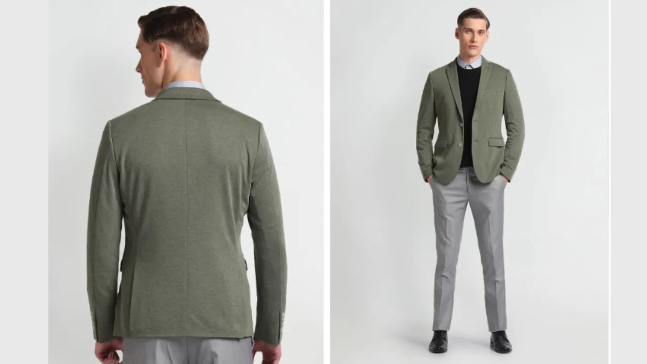 Arrow Men Slim-Fit Notched Lapel Long Sleeves Single Breasted Blazer