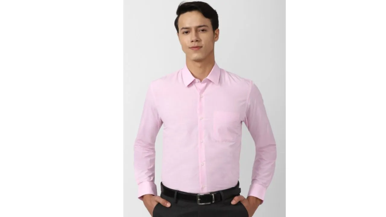 Peter England Men Pink Slim Fit Formal Shirt