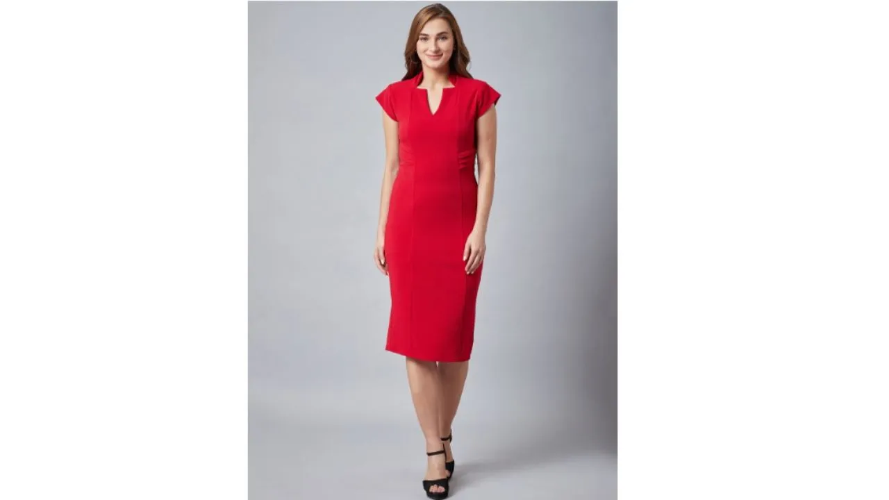 Athena Women Red Sheath Dress