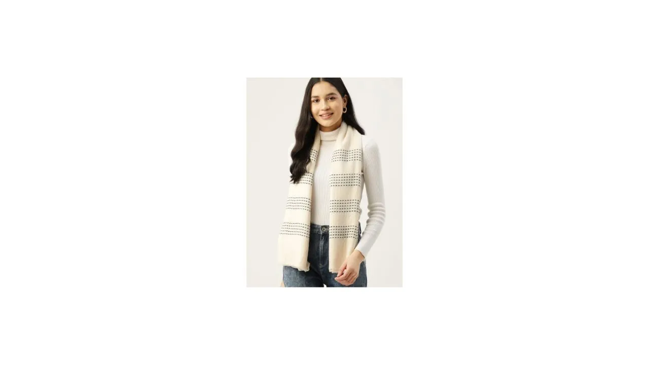 DressBerry Women Self Striped Wool Acrylic Scarf