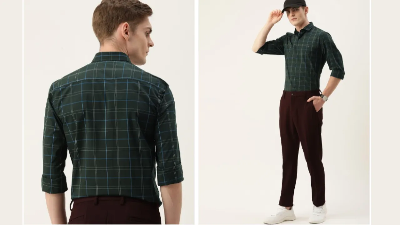 Peter England Men Super Slim Fit Checked Semiformal Shirt