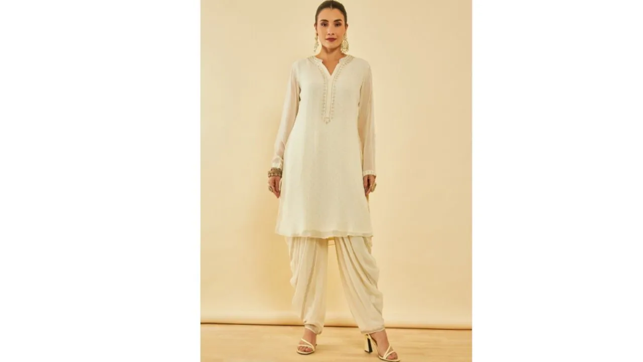  Soch Floral Printed Kurta with Dhoti Pant  