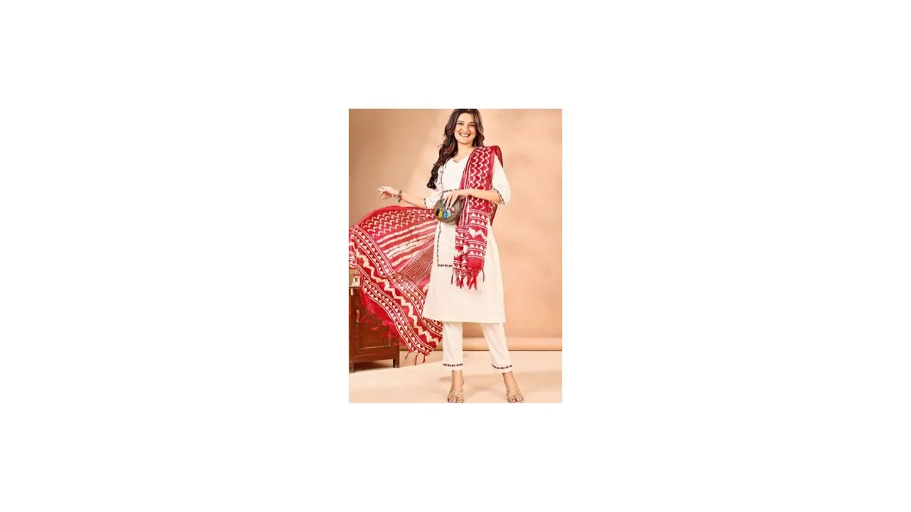 TRAHIMAM Women Kurta with Trousers & With Dupatta