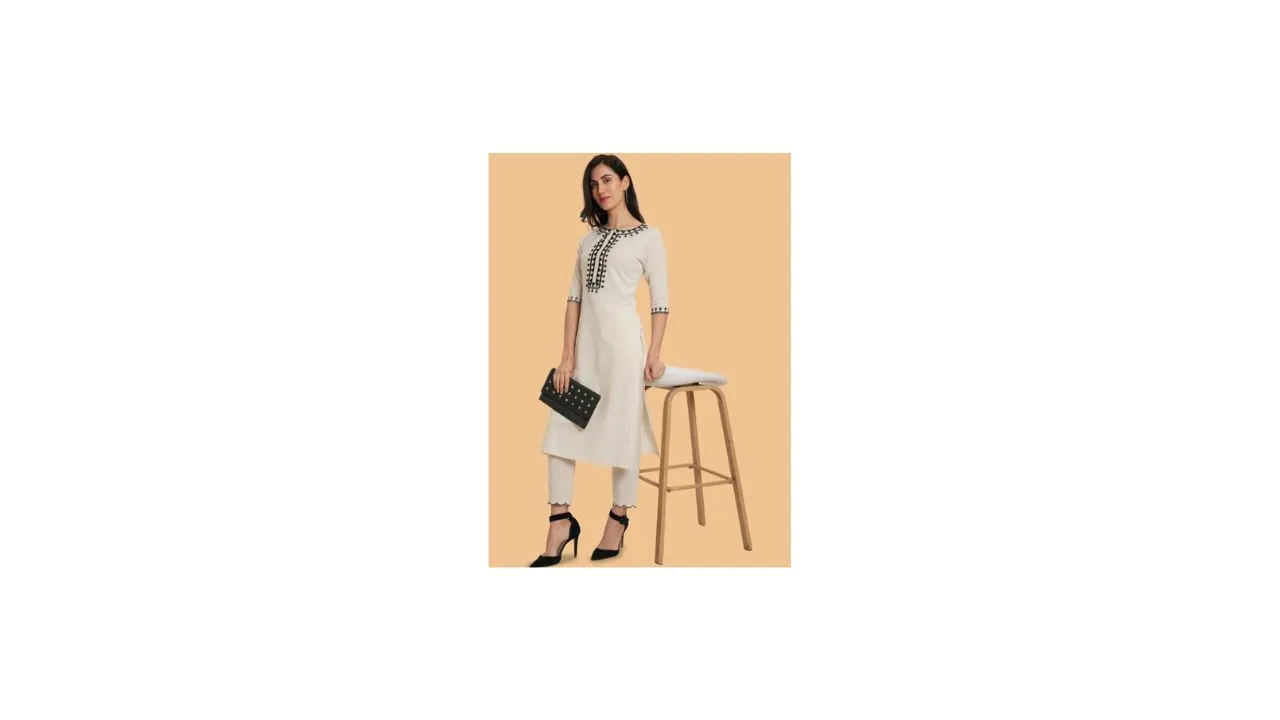 Brownverse Geometric Kurta With Trouser