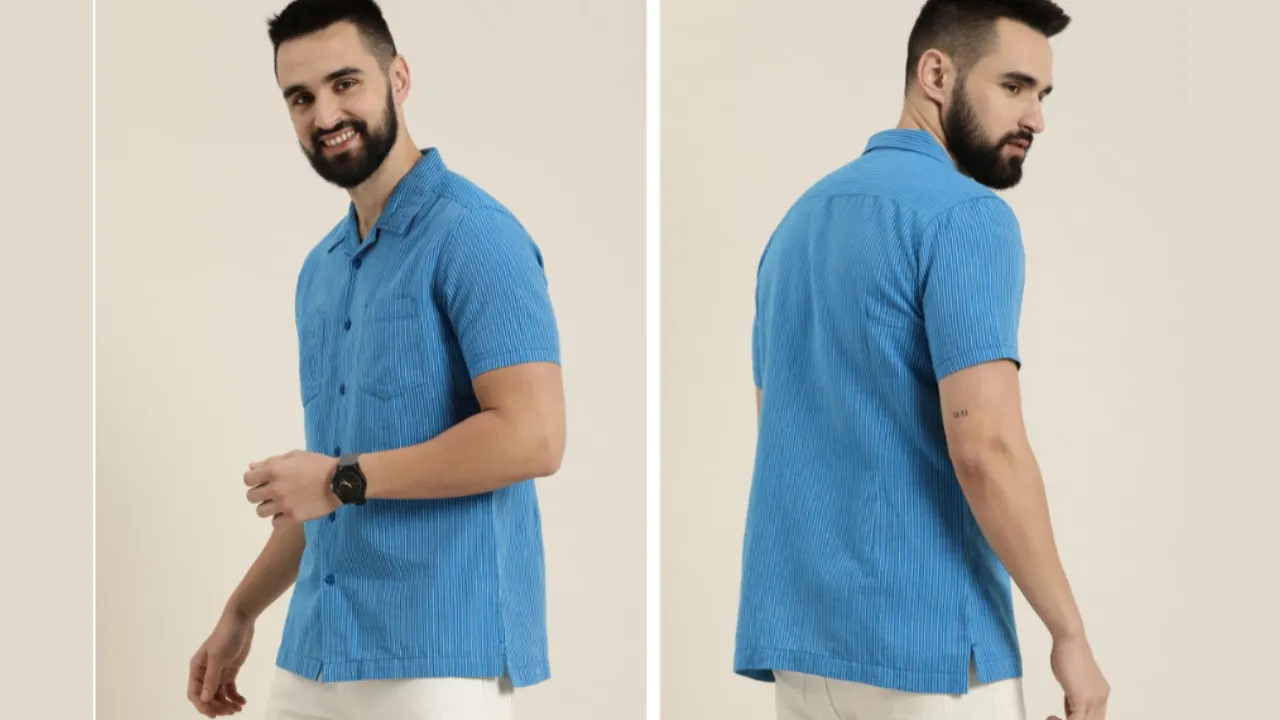 HERE&NOW Men Slim Fit Pinstripes Opaque Casual Shirt
