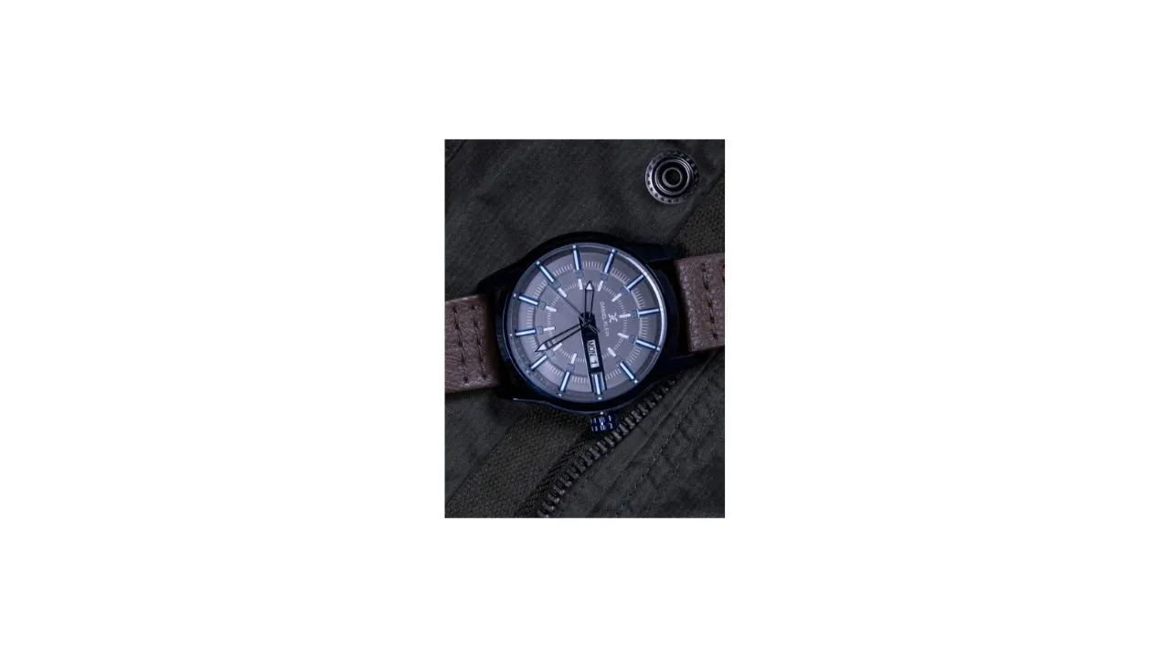Daniel Klein Men Grey Leather Analogue Watch