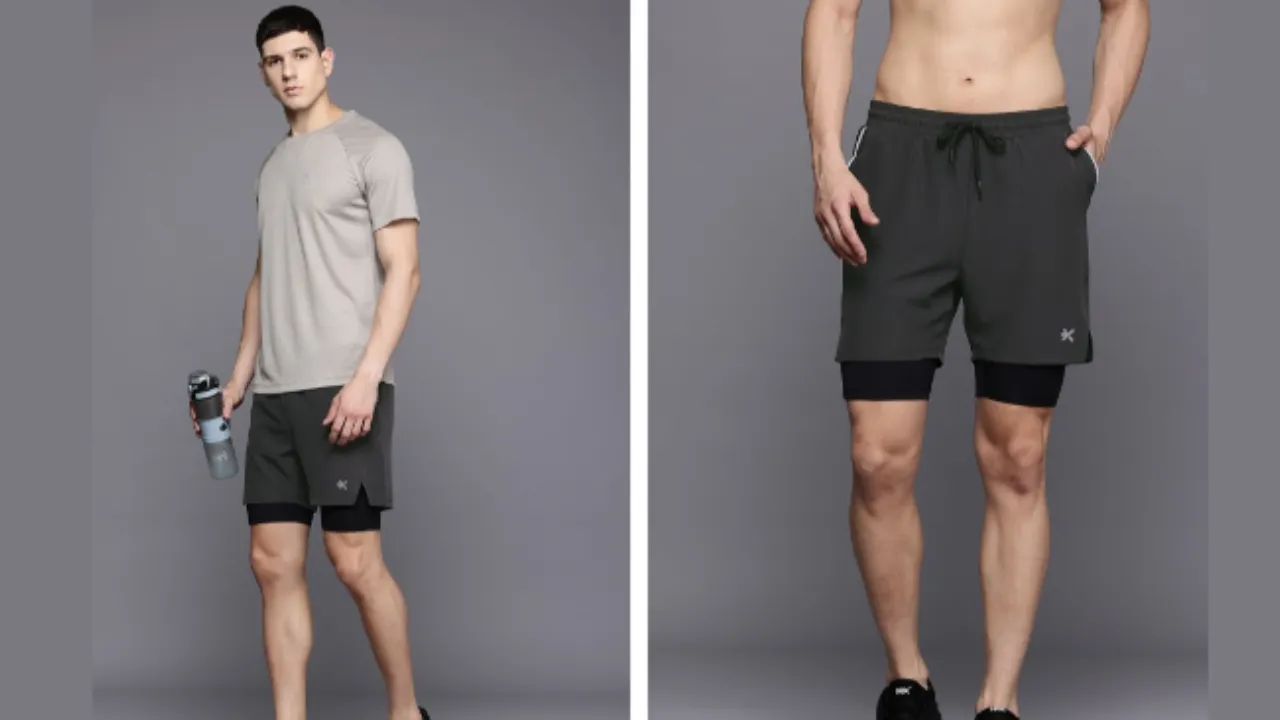 HRX Men Double Layer Running & Training Shorts