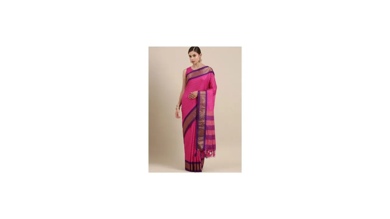 KALINI Zari Silk Cotton Uppada Saree
