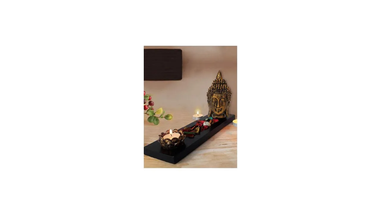  TIED RIBBONS Multi Decorative Buddha Head with Tray