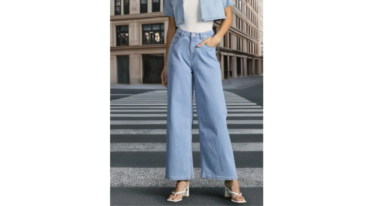 DressBerry Women Wide Leg Stretchable Jeans