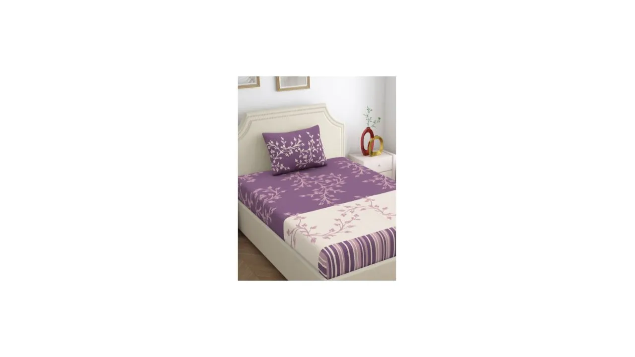 Dreamscape Pure Cotton 140 TC Single Bedsheet