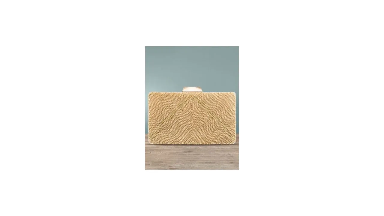 Peora Rose Gold Embellished Handmade Clutch
