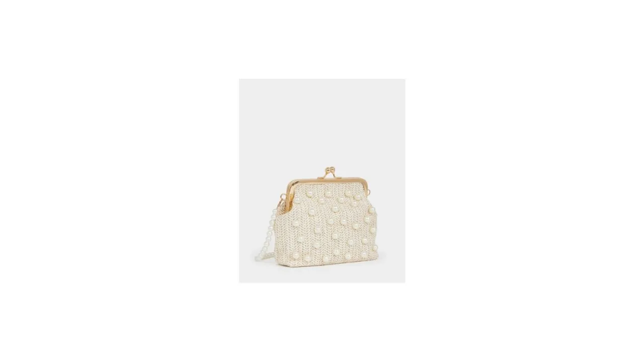 Styli Women's Faux Pearl Clutch Bag