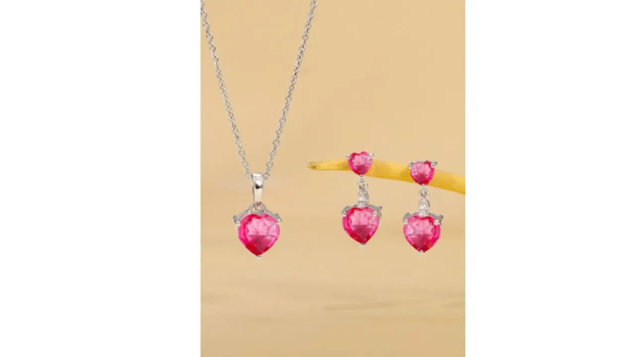 GIVA 92.5 Sterling Silver Pendant and Earrings