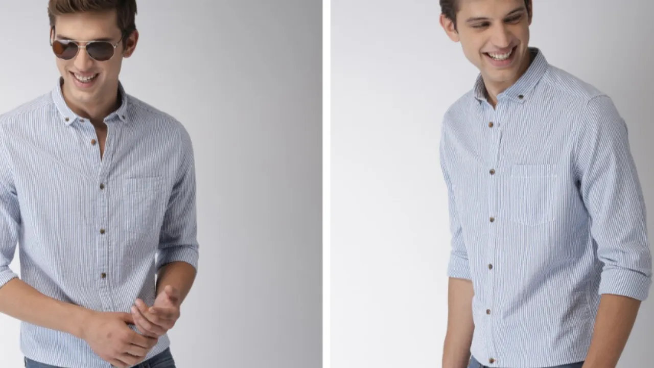 Mast & Harbour Men Blue & White Slim Fit Striped Casual Shirt