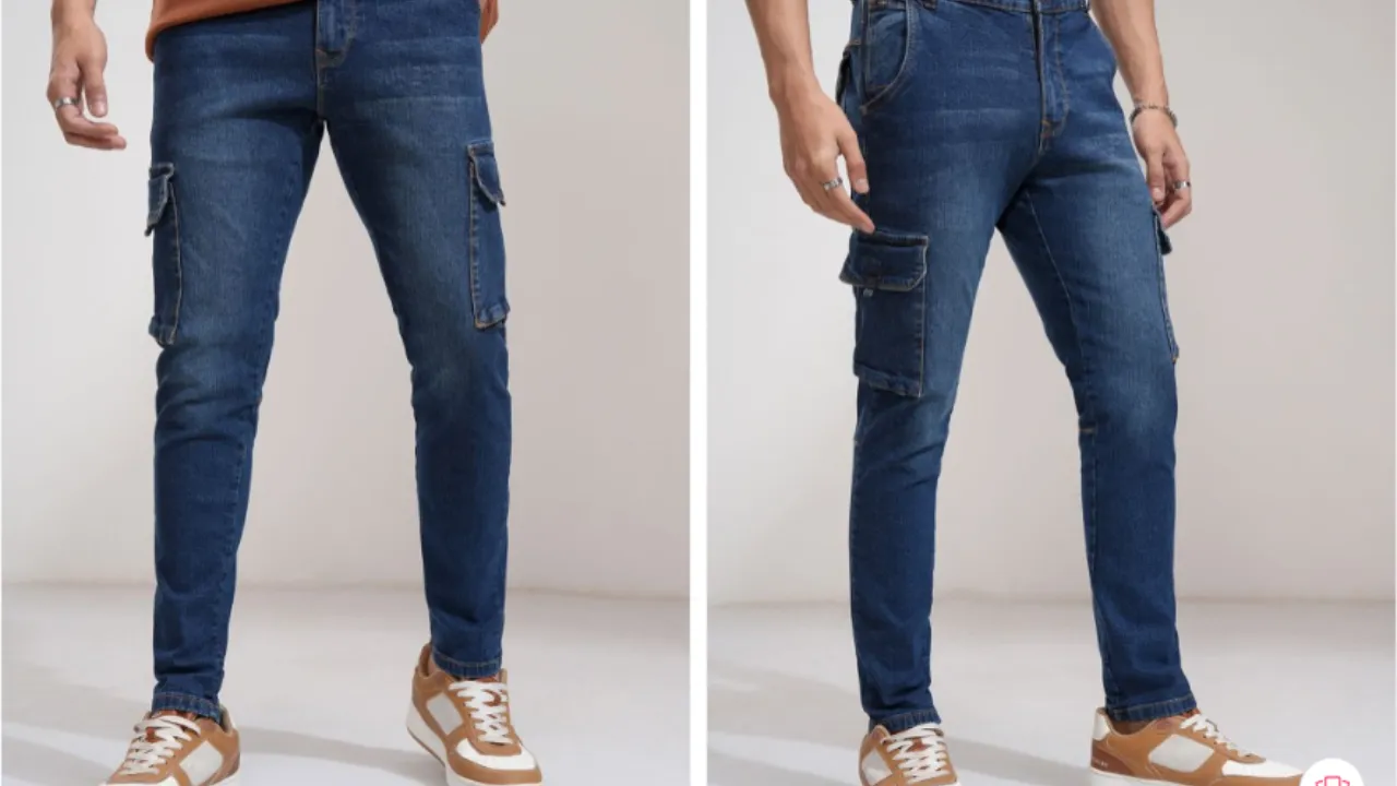 HIGHLANDER Men Slim Fit Stretchable Cargo Jeans