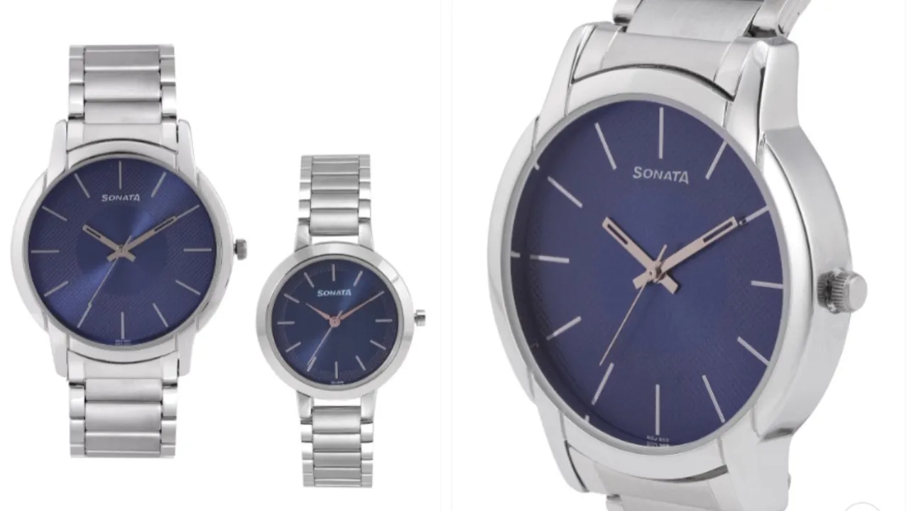 Sonata Unisex Set Of 2 Bracelet Style Straps Analogue Watches