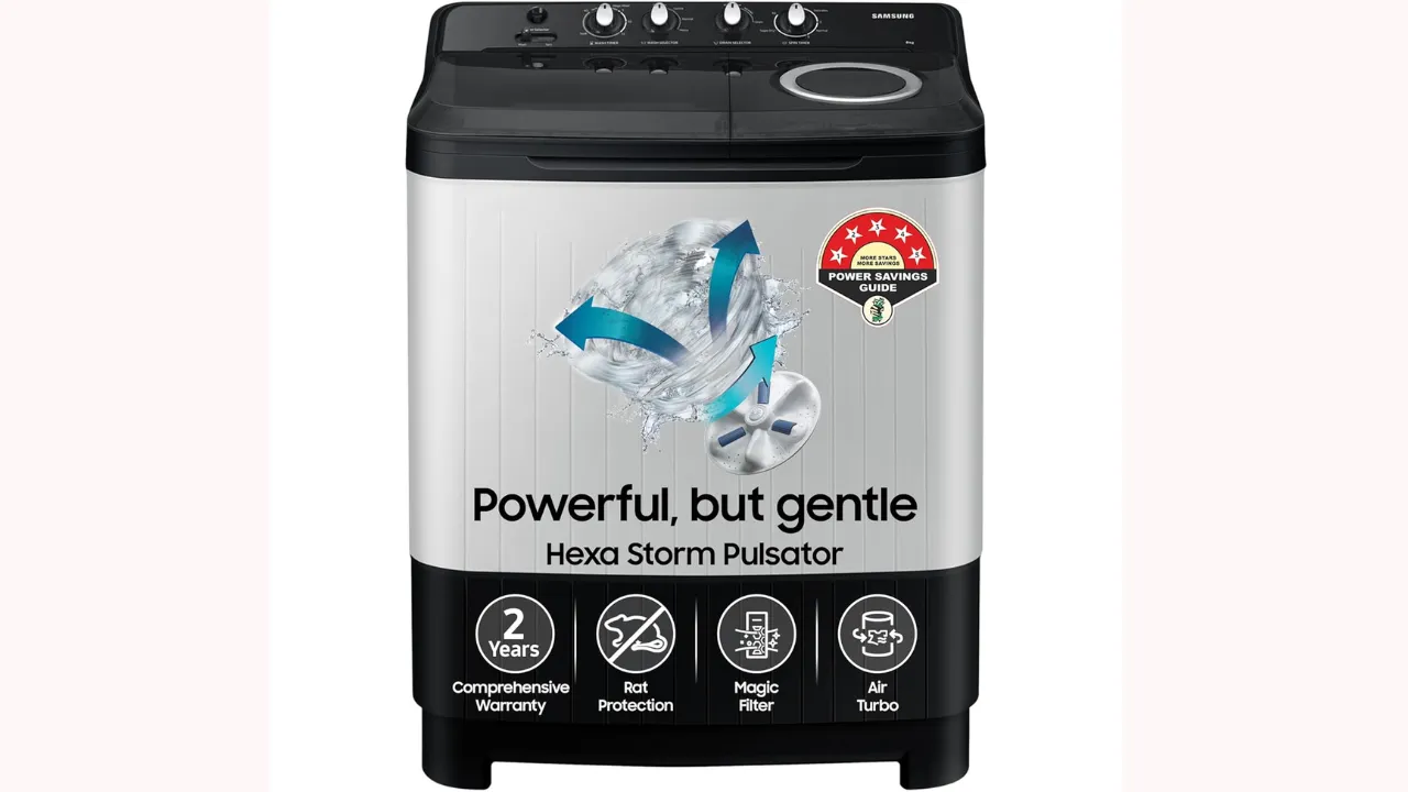 Samsung 8 kg, 5 star, Semi-Automatic Top Load Washing Machine