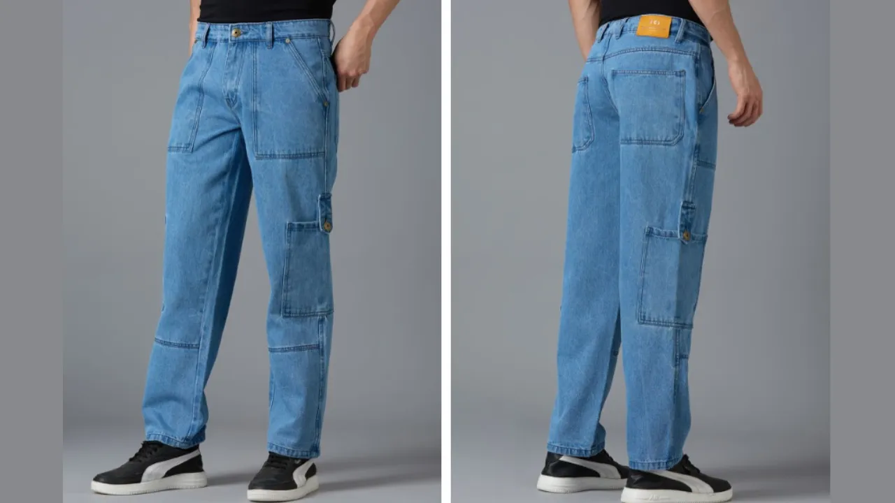 TCI Men Relaxed Straight Leg Straight Fit Cargos Trousers