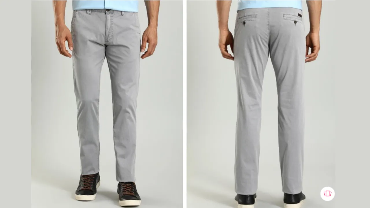 Indian Terrain Men Brooklyn Slim Fit Denim Chinos Trouser