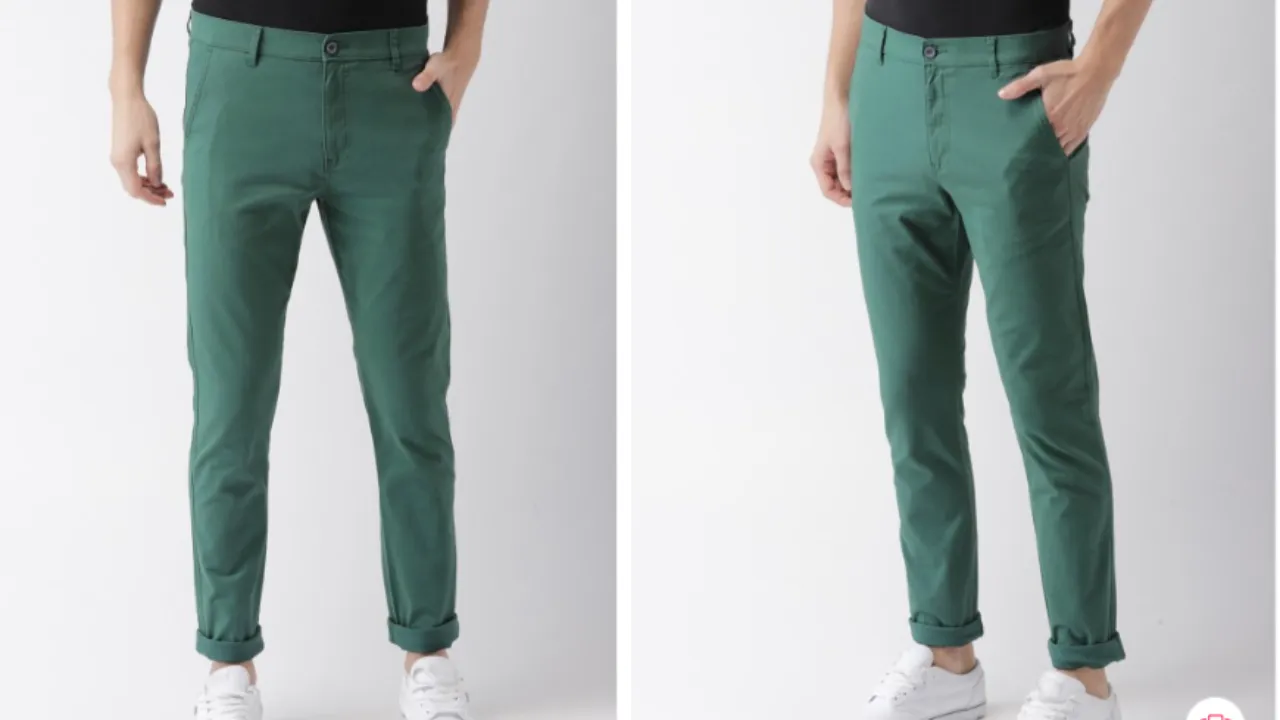 HIGHLANDER Men Teal Green Slim Fit Solid Chinos